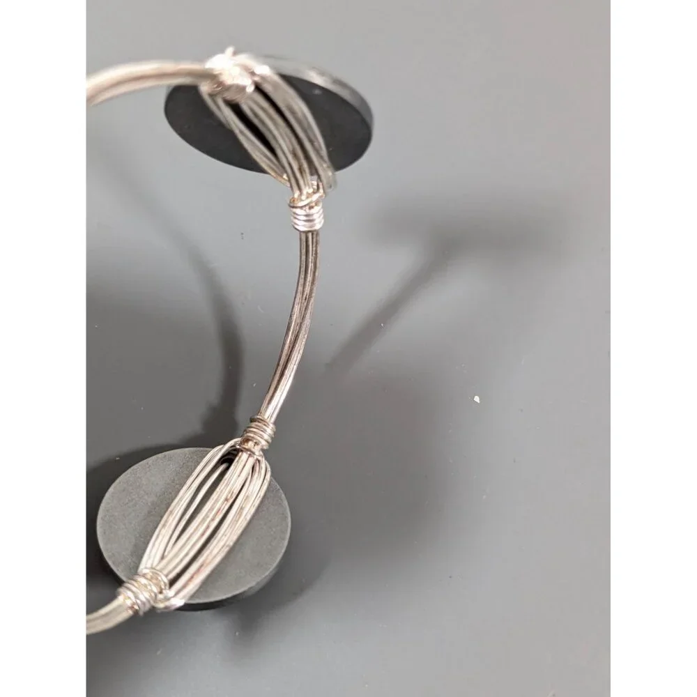 Bourbon‎ and Boweties Horse Equestrian Polo Bangle Bracelet 7.5 in Silver Tone